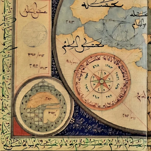 Vintage Ottoman Manuscript Atlas Illustrations Map Date 1734 Arabic 1154 - Picture 4 of 6